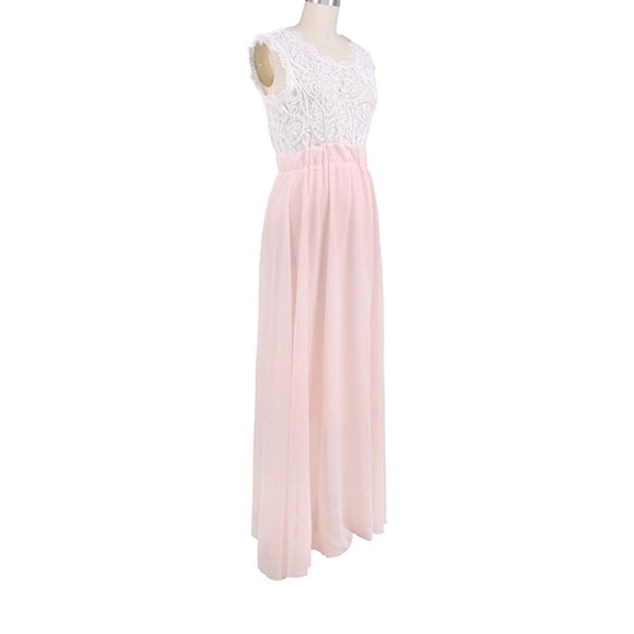 ❤HP❤ SANSA Blush Pink Pleated Maxi Dress - Picture 5 of 6